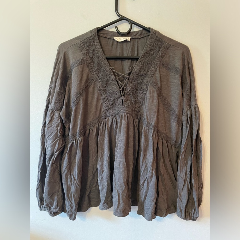 EUC - Lucky brand boho peasant top